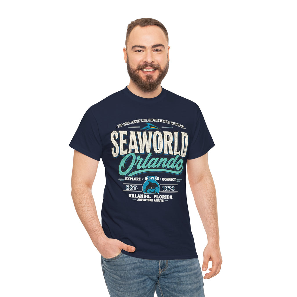 SeaWorld Orlando Graphic Tee — Retro Explore Inspire Connect Vacation Shirt