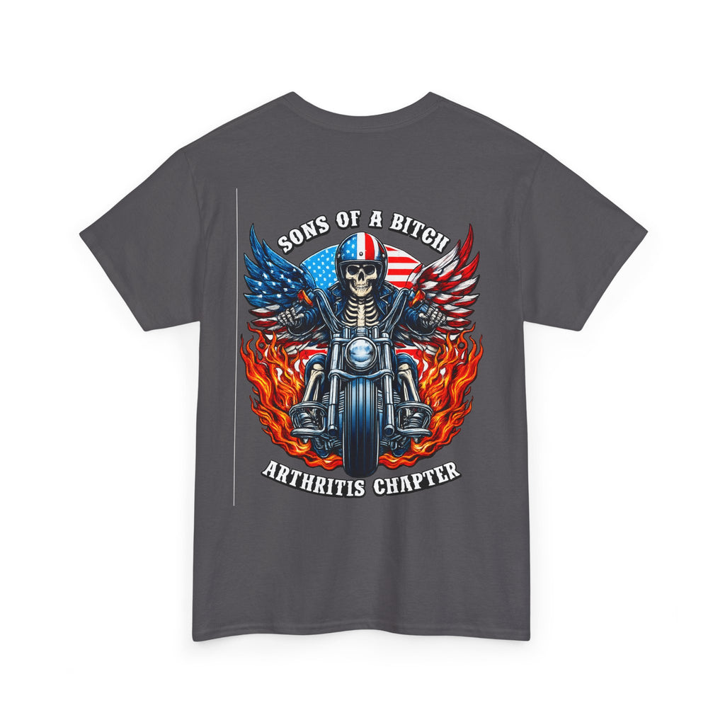 Motorcycle Skull Tee — "Sons of a B***h" Patriotic Biker Shirt