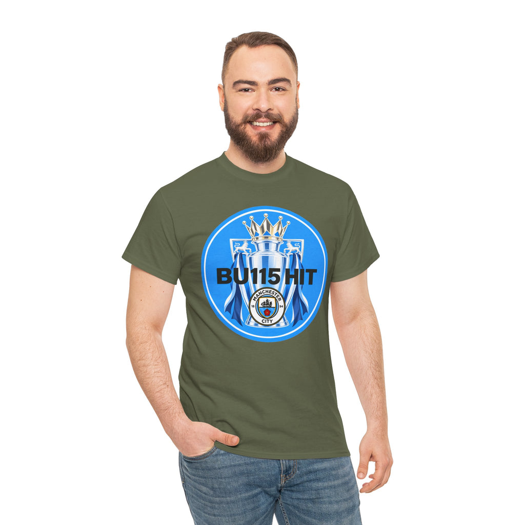 Manchester City Anti Premier League Charges Cotton T-Shirt — 'BU11SH1T' Blue Crown Football Shirt