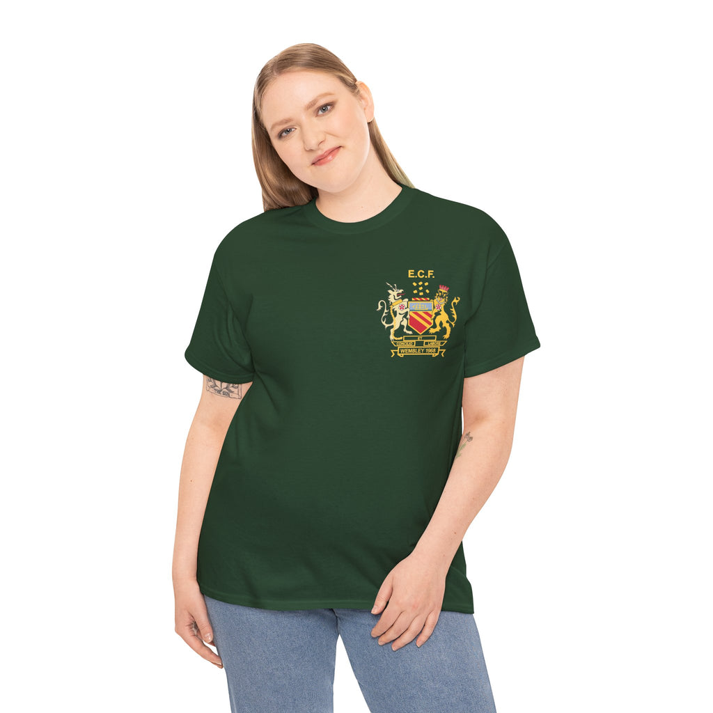 Manchester United Wembley 1968 Heraldic Crest Tee — Vintage Coat of Arms Chest Print