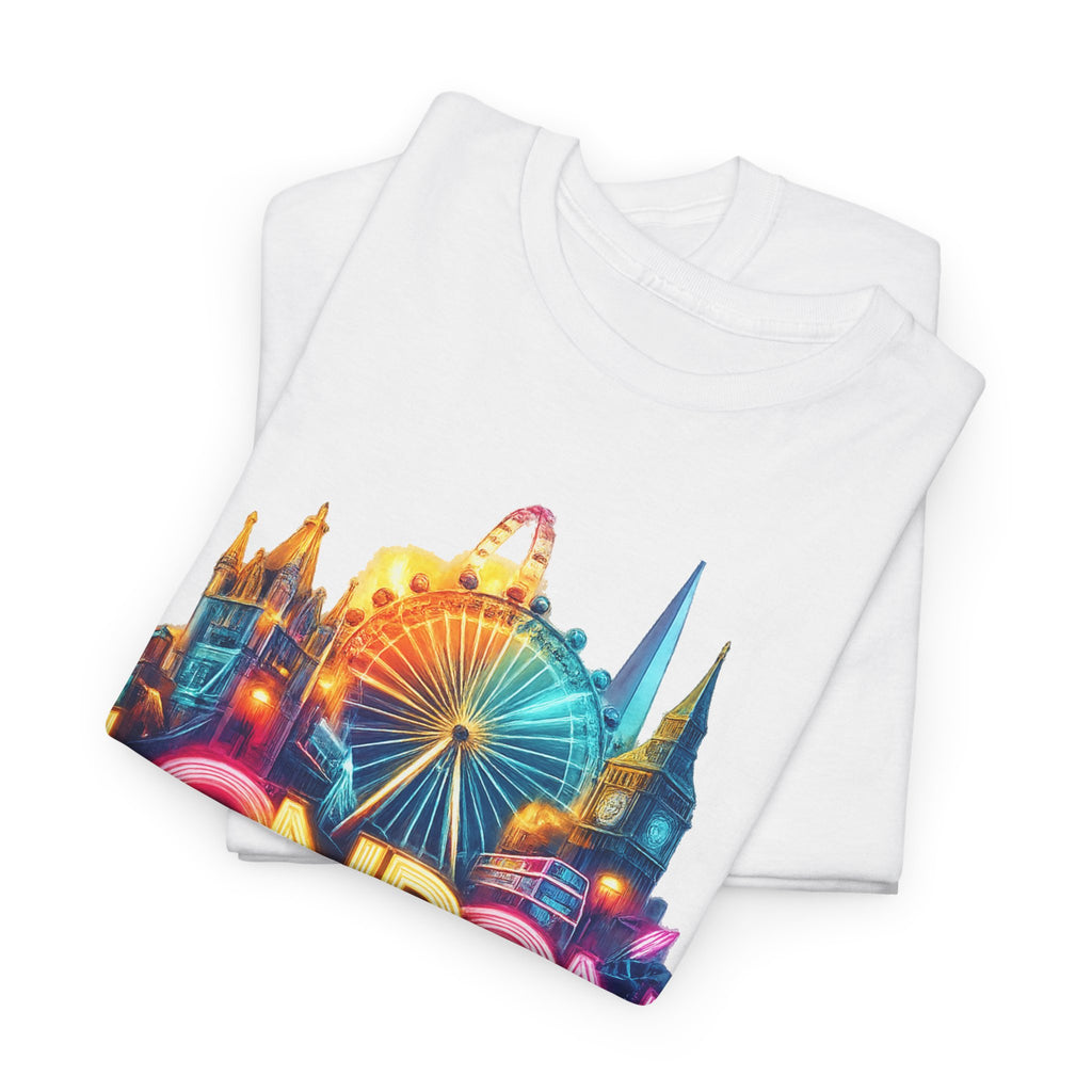 London Skyline Tee — Colorful Neon London Landmark T-Shirt