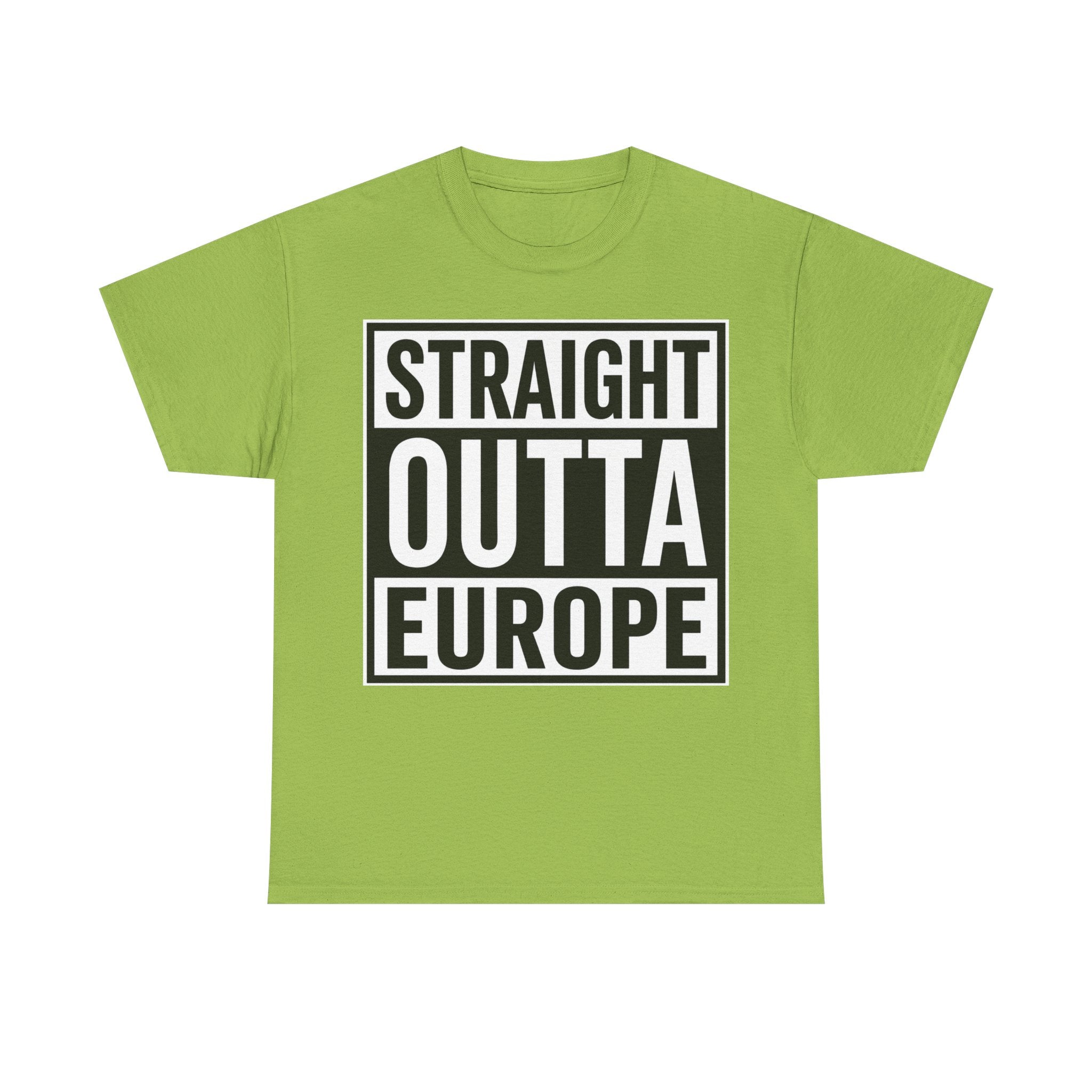 Straight Outta Europe T-Shirt — Bold Black Box Graphic Tee