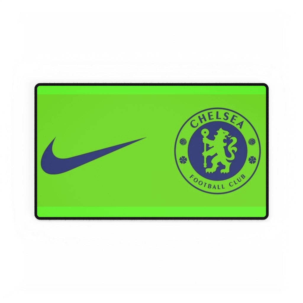 Chelsea FC Inspired Neon Green Desk Mat — Nike Swoosh Football Club Mousepad