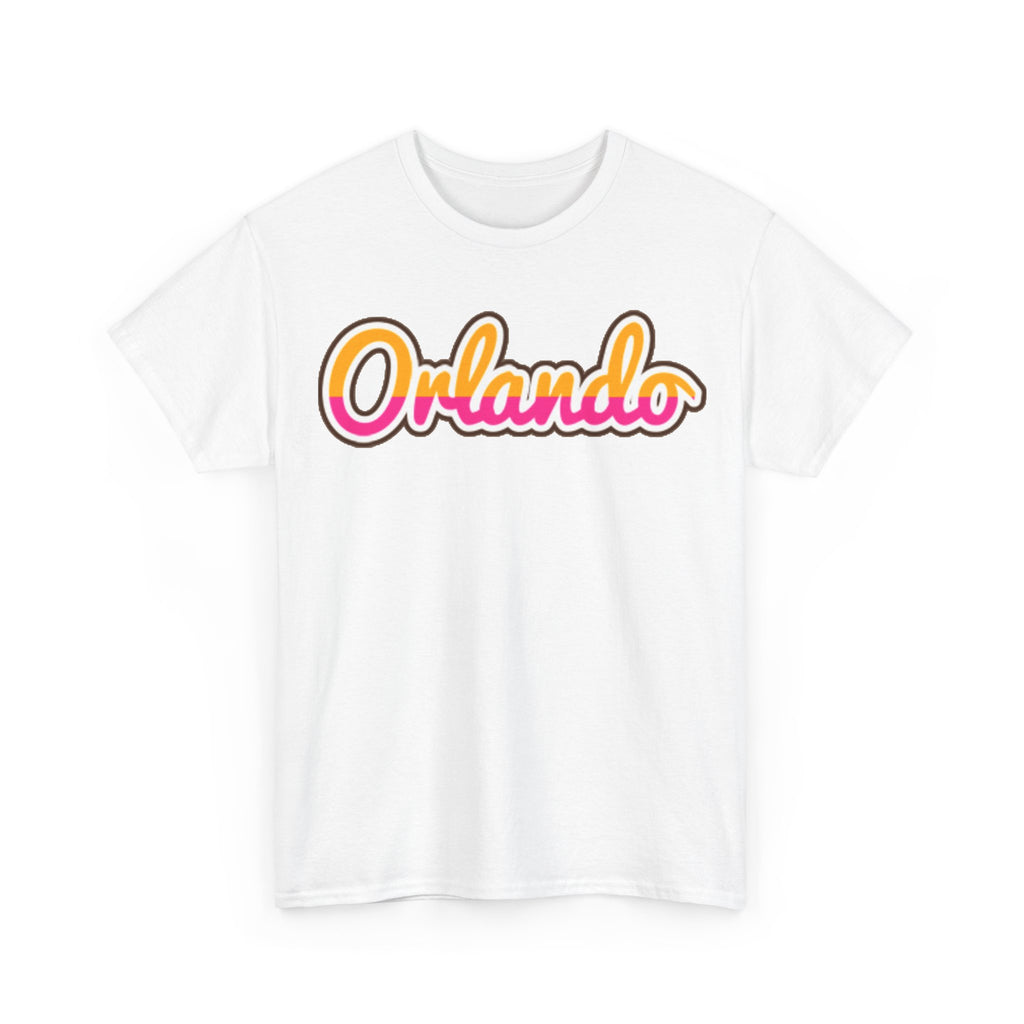 Orlando Retro Script Tee — Vintage Sunset City Souvenir Shirt