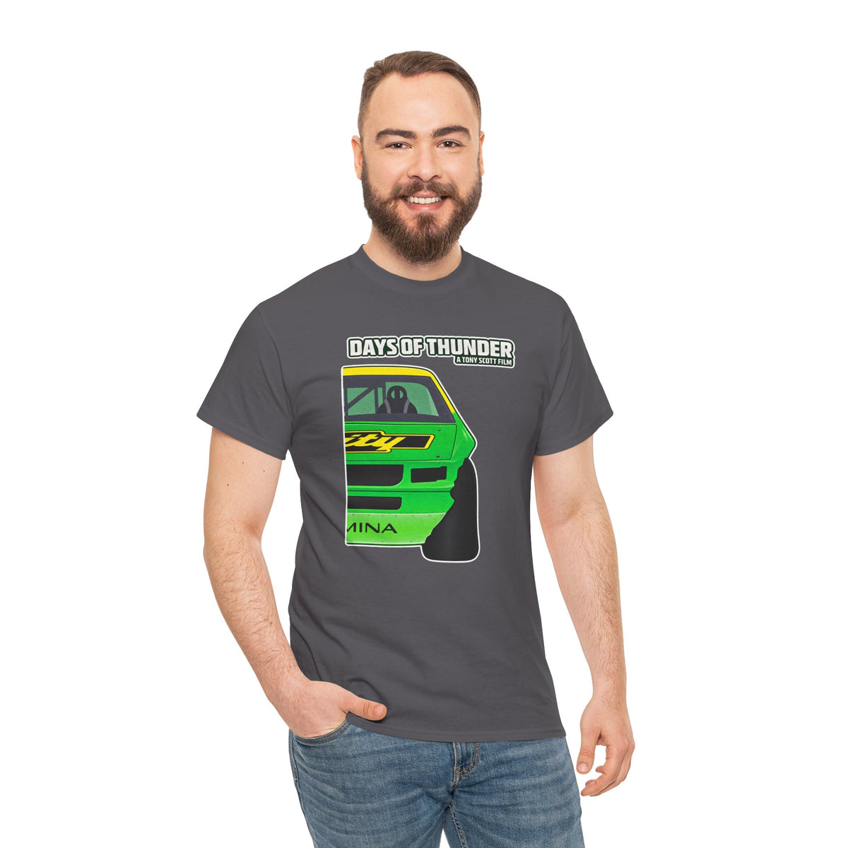 Days of Thunder Racing Car T‑Shirt — Retro Green Muscle Car Tee