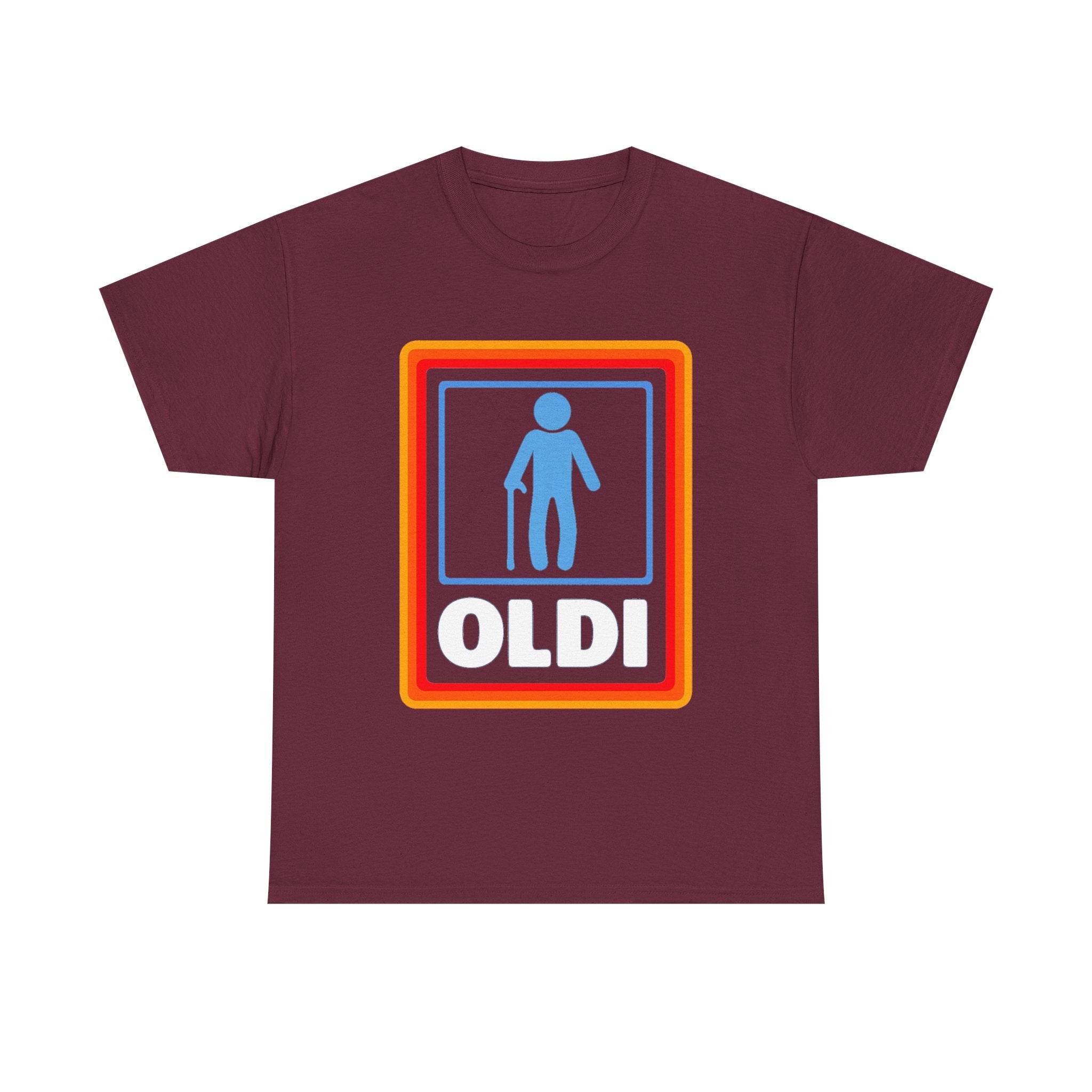 Oldi Retro Logo Tee — Funny Elderly Humour T-Shirt
