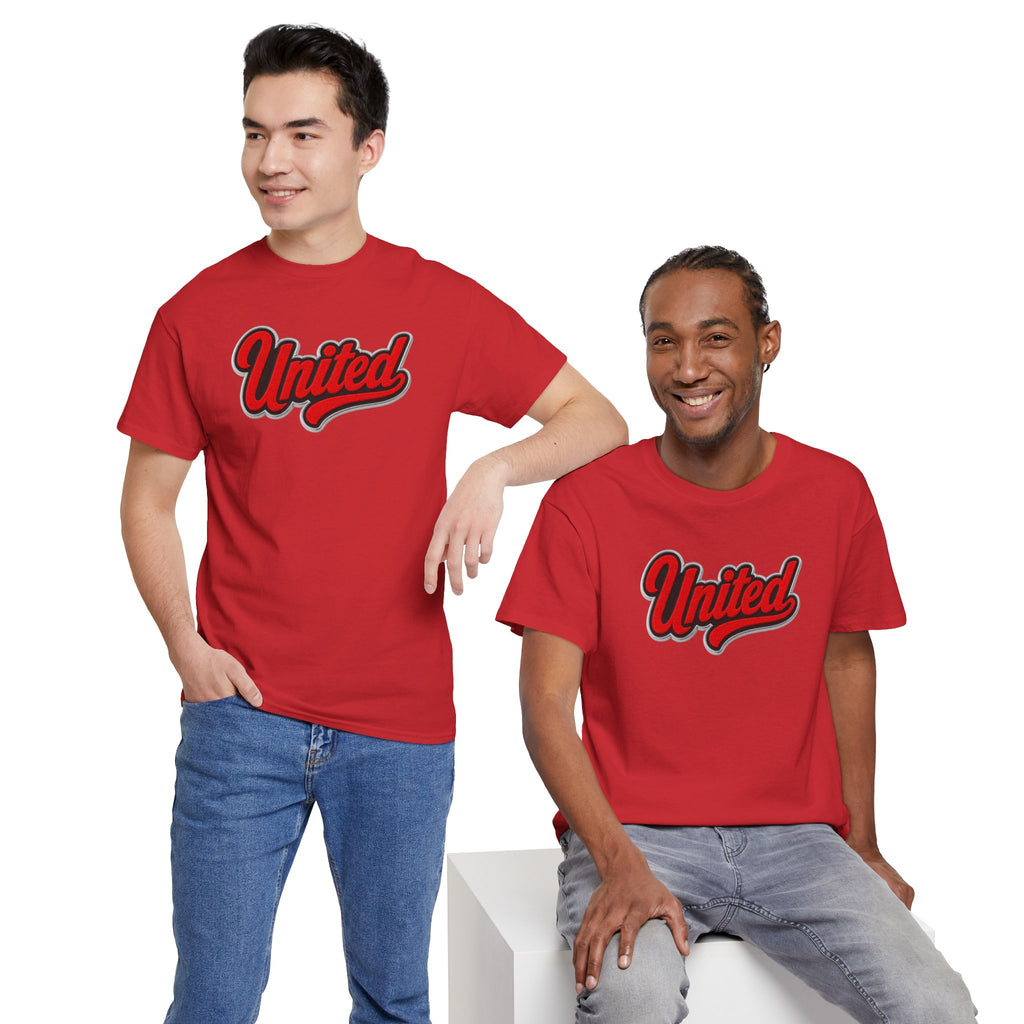 United Retro Script Tee — Vintage Red Logo T‑Shirt