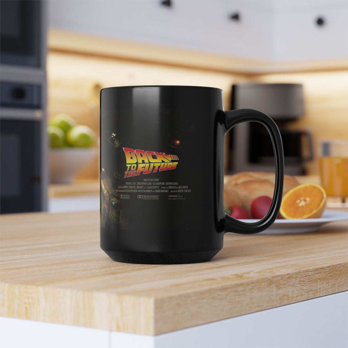Back to the Future Movie Logo Black Mug — 11oz & 15oz Ceramic