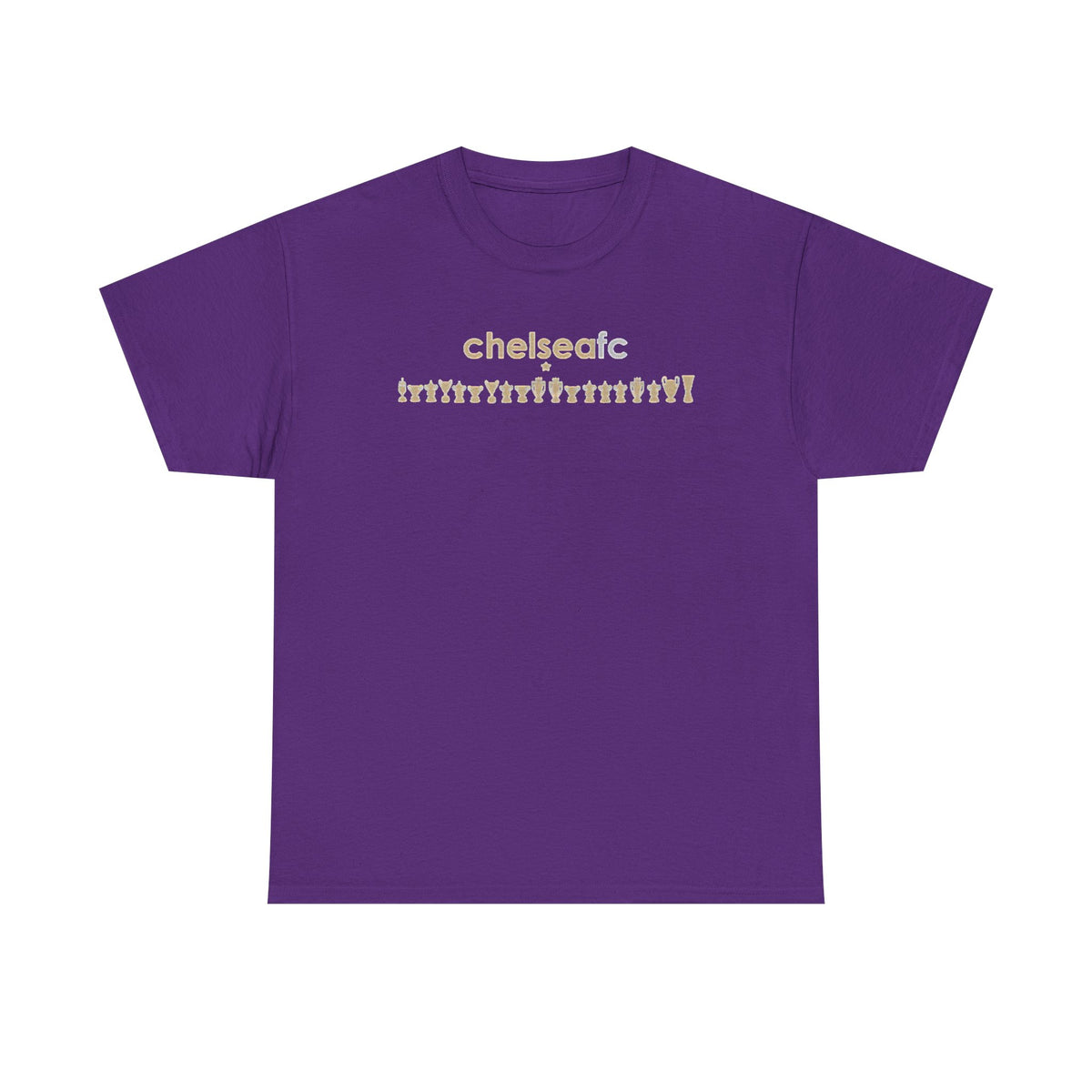 Chelsea FC Retro Silhouette Tee — Beige Logo Football Fans Shirt