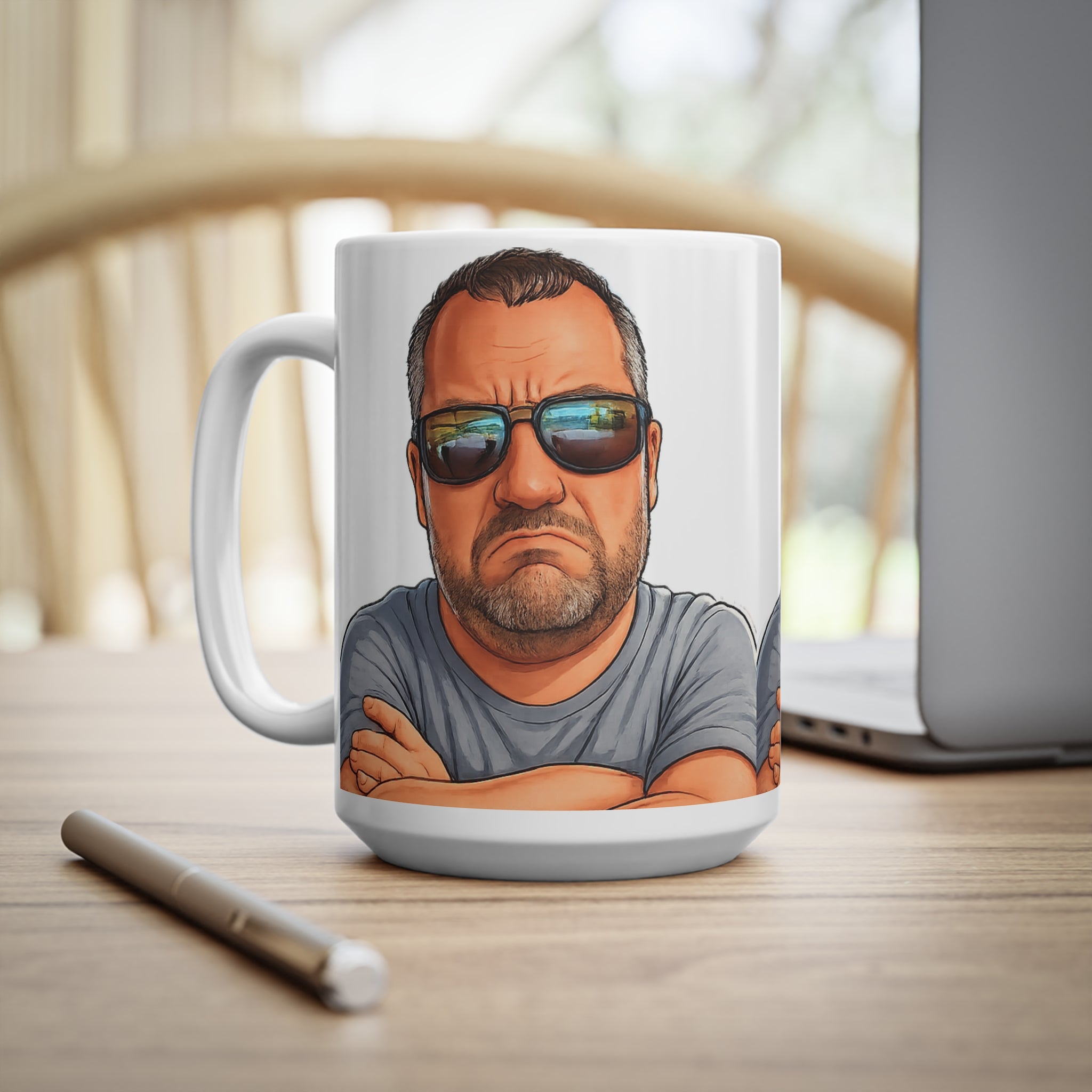 Grumpy Man Ceramic Coffee Cups, 11oz, 15oz
