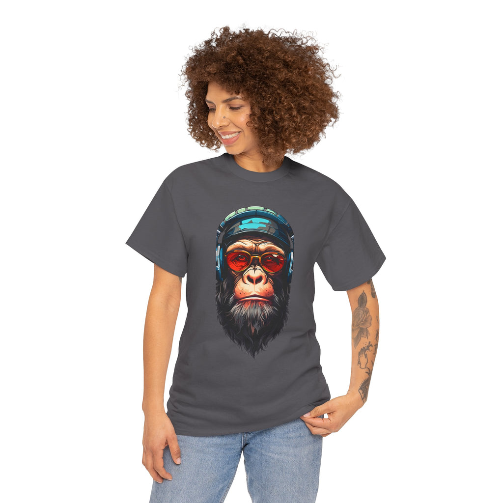 Chimpanzee DJ Graphic Tee — Retro Sunglasses & Headphones Monkey T-Shirt