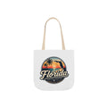 Florida Sunset Canvas Tote Bag — Retro Palm Beach Design