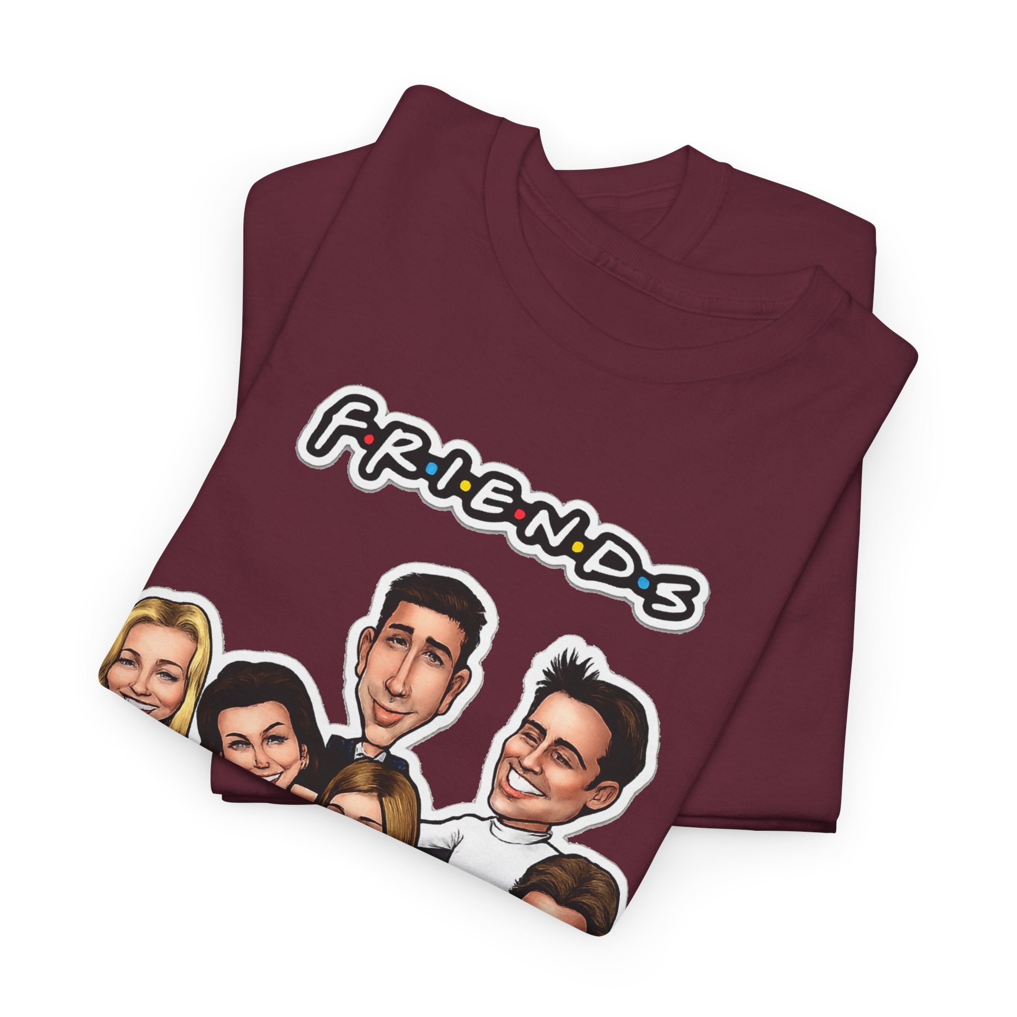 Friends TV Show Cartoon Cast T-Shirt — Iconic Couch Graphic Tee