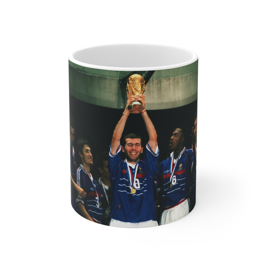 France World Cup Winners Mug — Vintage Soccer World Cup Winners Photo Ceramic Coffee Cup (11oz, 15oz)