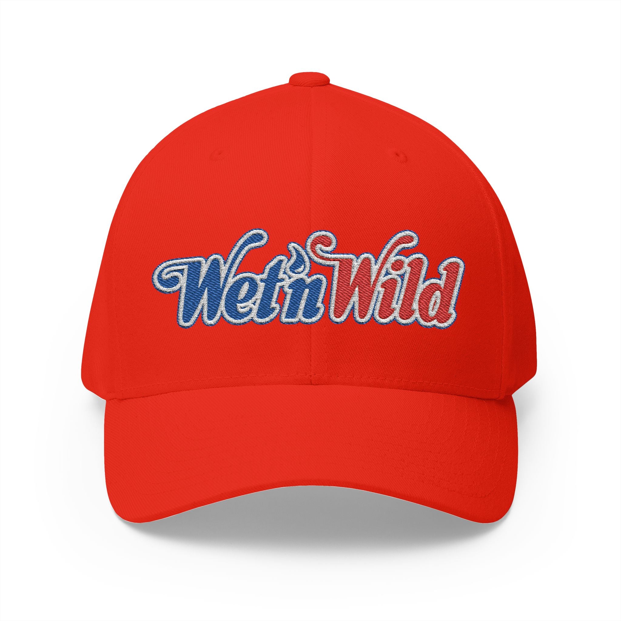 Wet 'n Wild Retro Embroidered Cap — Patriotic Red & Blue Retro Baseball Hat