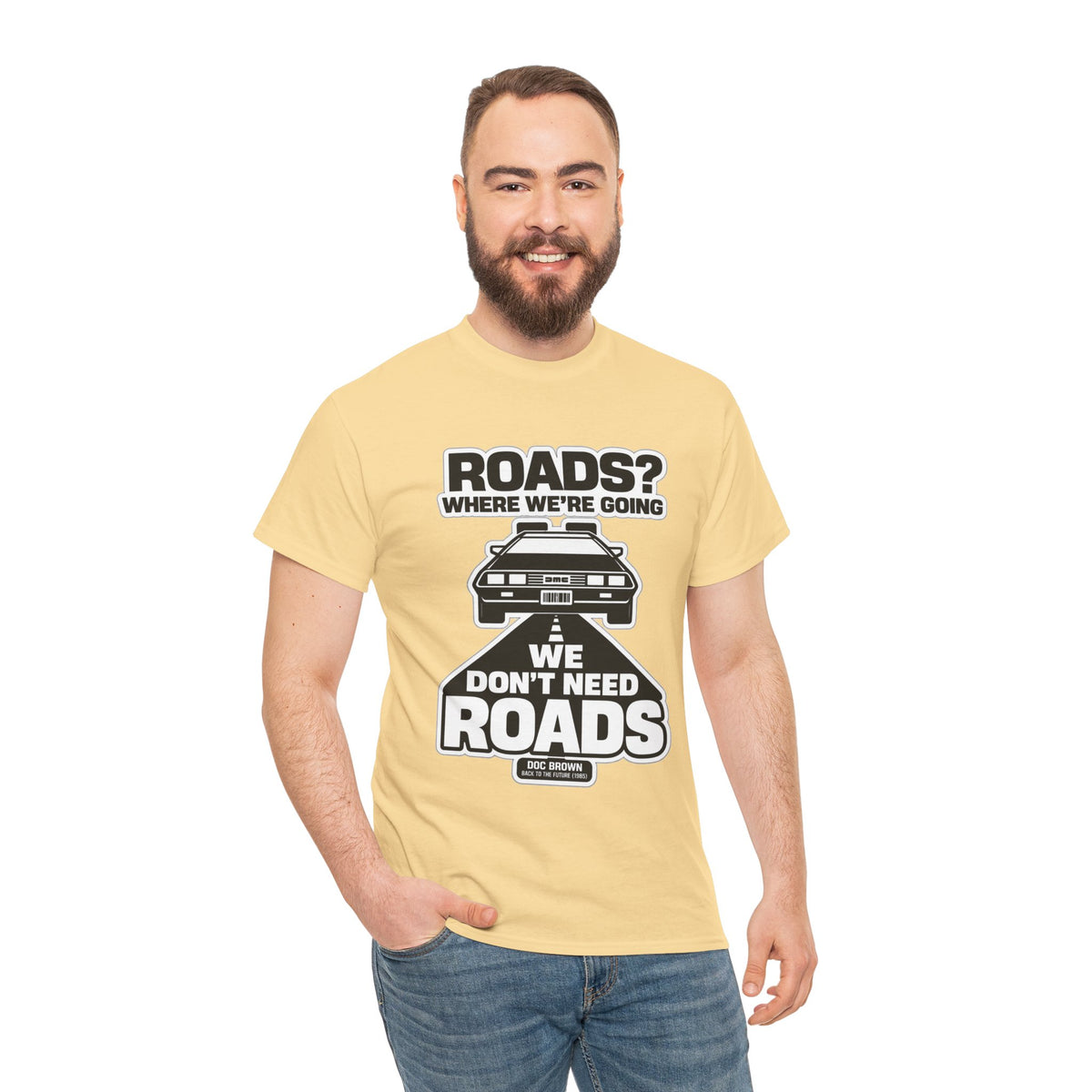 Roads? Where We’re Going We Don’t Need Roads Cotton T-Shirt