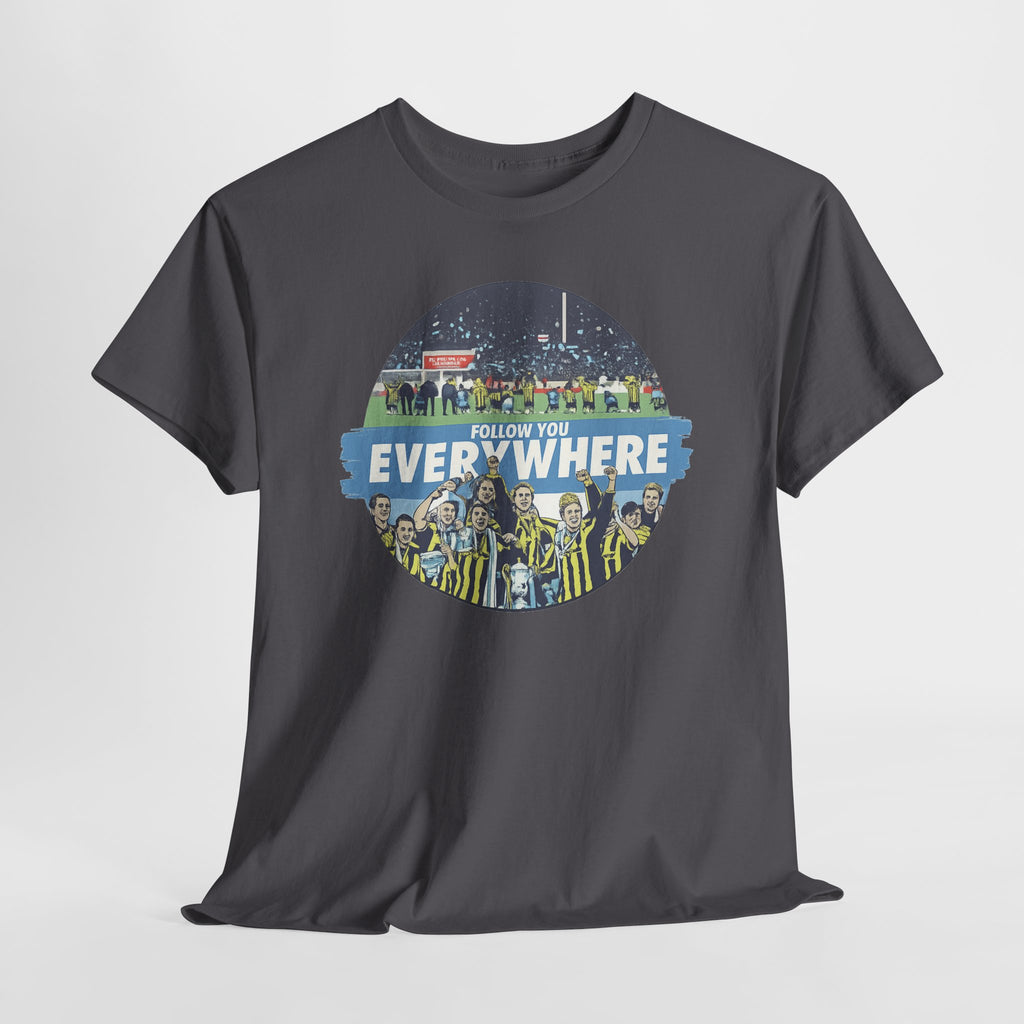 Manchester City Everywhere Soccer Crowd Graphic Tee — 'Follow You Everywhere' Fan Shirt