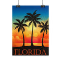 Florida Sunset Palm Poster — Tropical Beach Wall Art