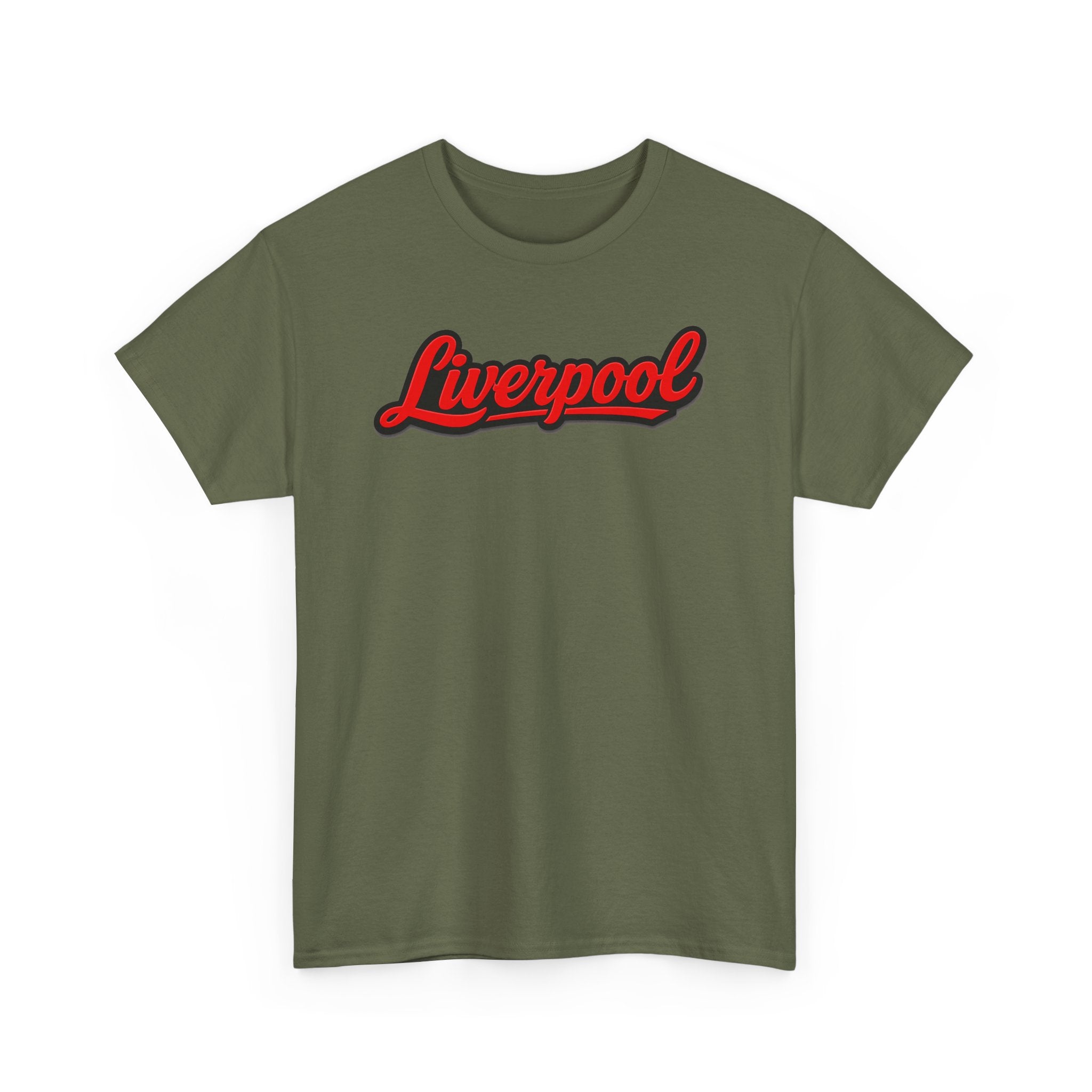 Liverpool Script T-Shirt — Retro Red Script Football Fan Tee