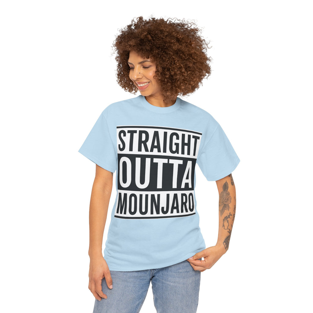 T-Shirt — "Straight Outta Mounjaro" Bold Typography Tee