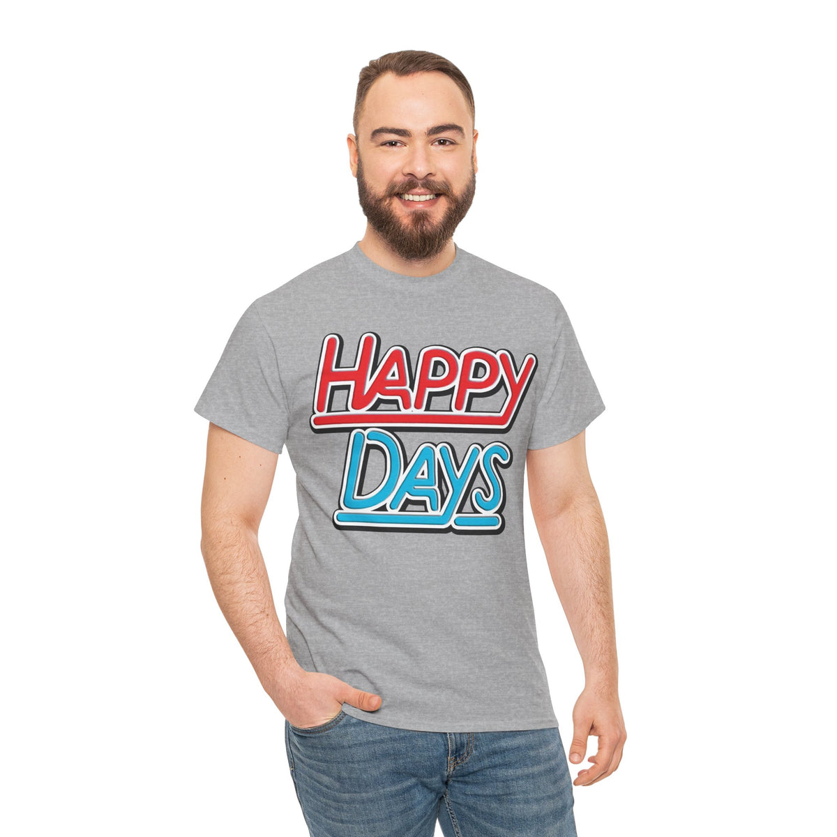 Happy Days T-Shirt — Retro Red & Blue Inspired Graphic Cotton T-shirt