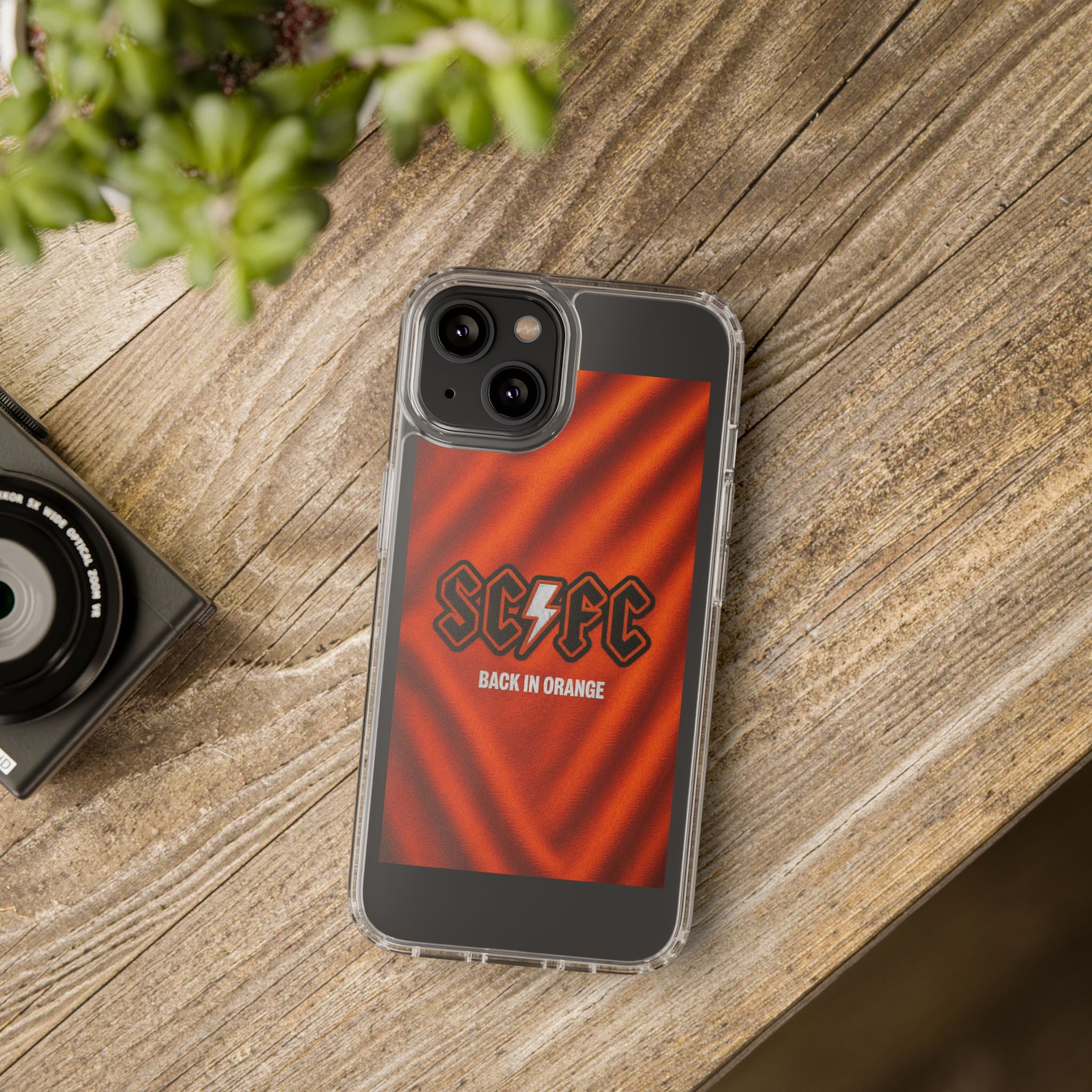 Salford CIty Inspired Phone Case — 'SCFC Back in Orange' Clear Protective Cover