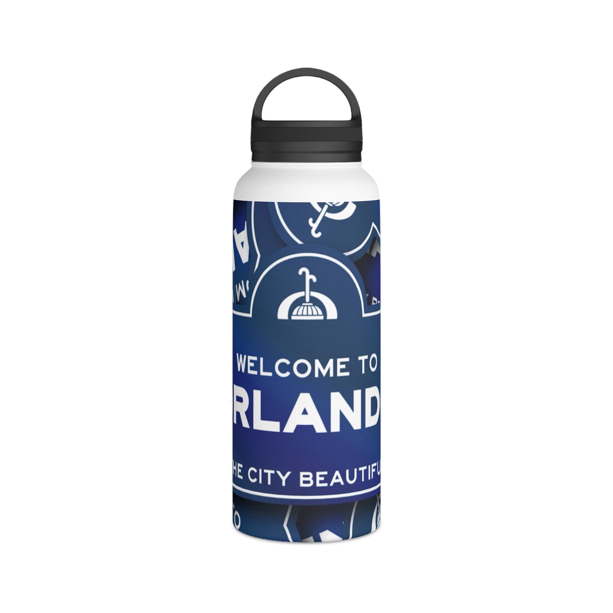 Orlando Stainless Steel Water Bottle — "Welcome to Orlando" Travel Bottle with Handle Lid
