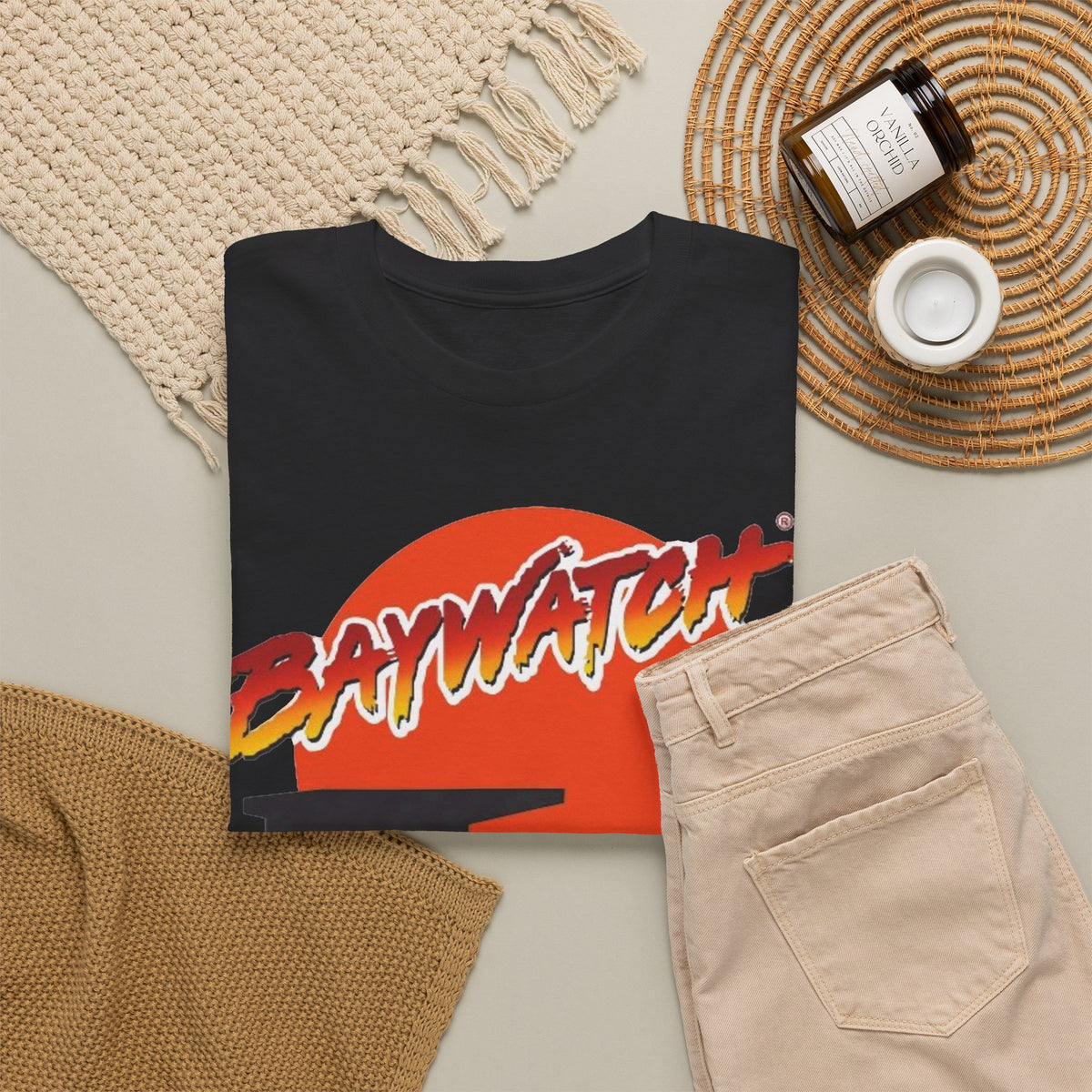 Baywatch Lifeguard Sunset Cotton T-Shirt