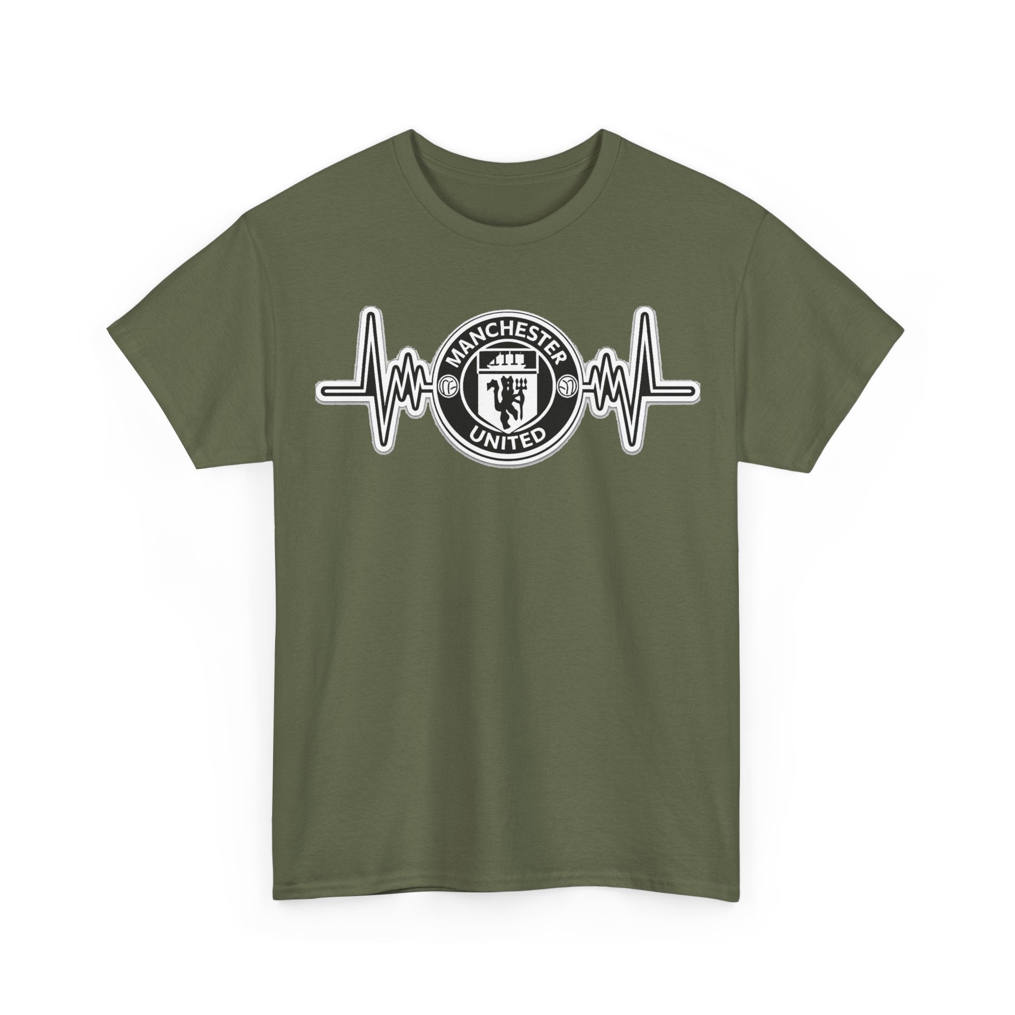 Manchester United Inspired Heartbeat T‑Shirt — Football Fan Pulse Tee