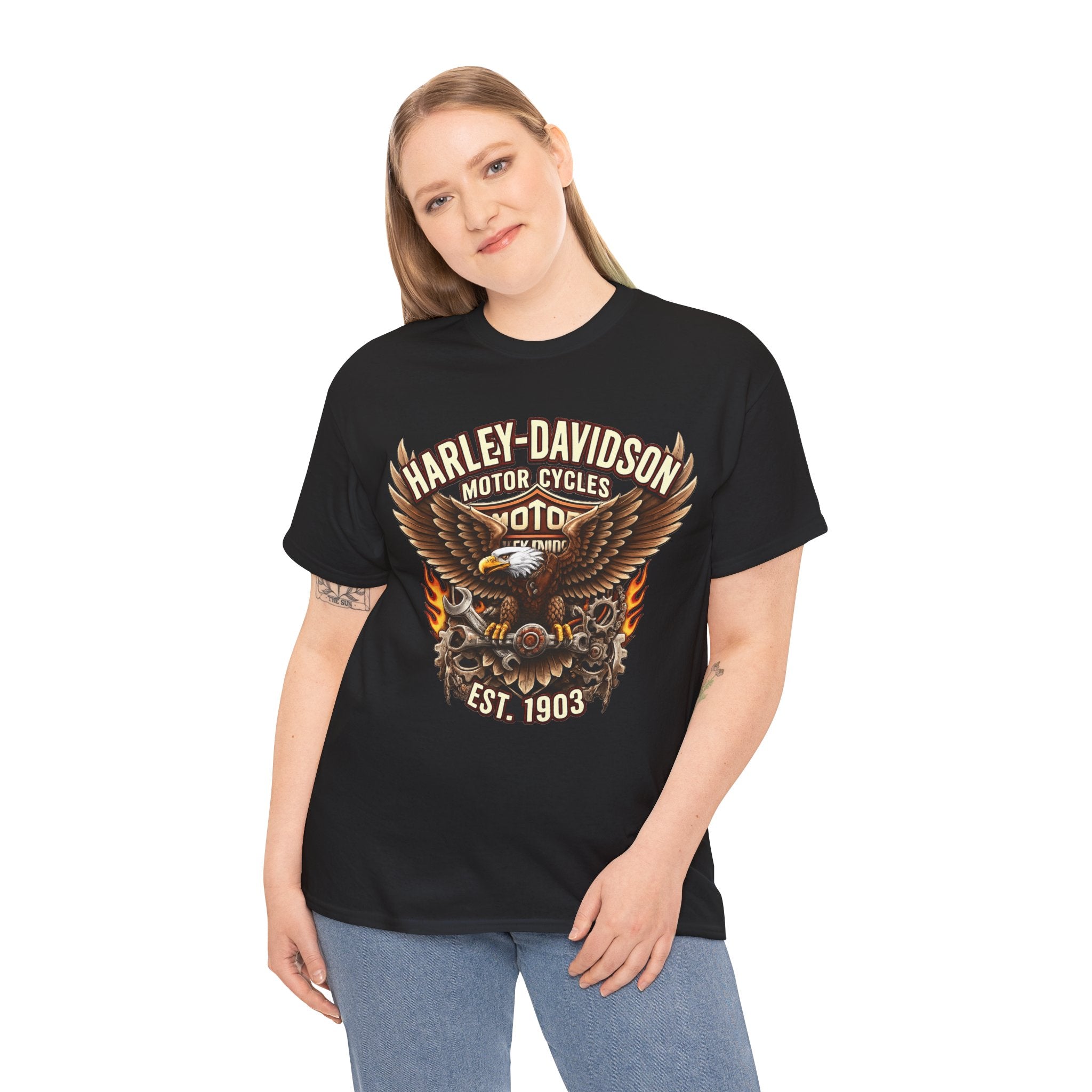 Harley-Davidson Eagle Flame Tee — Retro Motorcycle Graphic T-Shirt