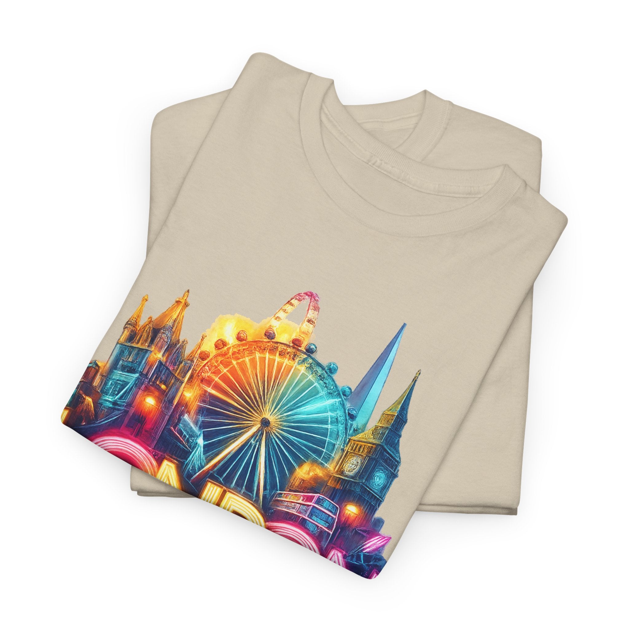 London Skyline Tee — Colorful Neon London Landmark T-Shirt