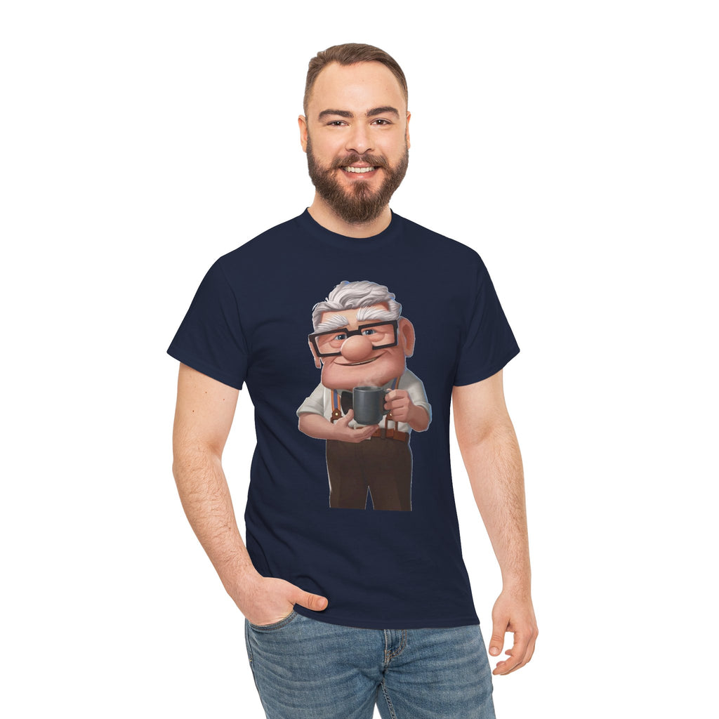 Disney Up Cartoon Grandpa Mug Graphic Tee - Cute Elderly Character T-Shirt