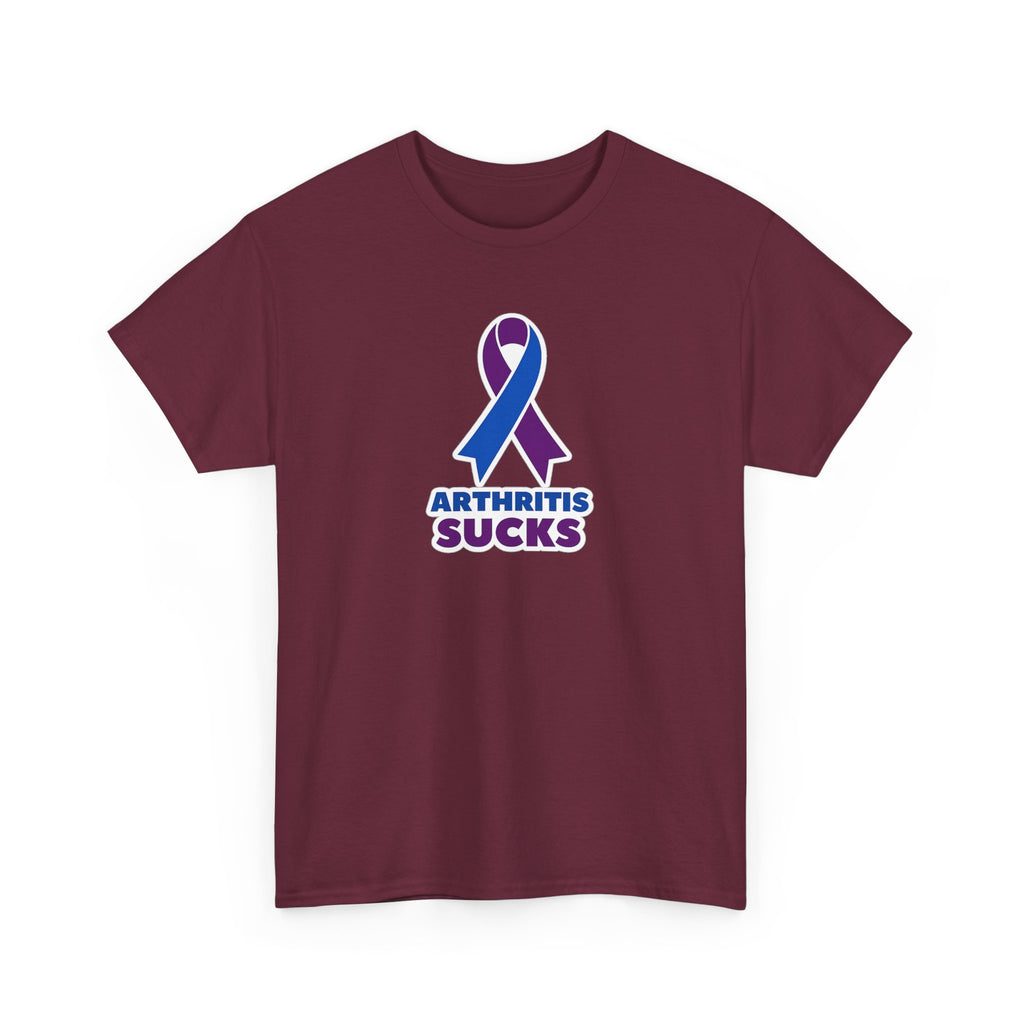 Arthritis Sucks Awareness T-Shirt — Purple & Blue Ribbon Support Tee