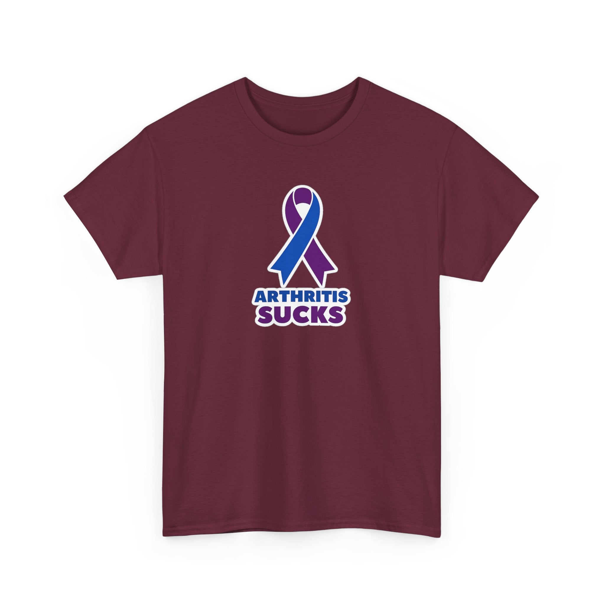Arthritis Sucks Awareness T-Shirt — Purple & Blue Ribbon Support Tee