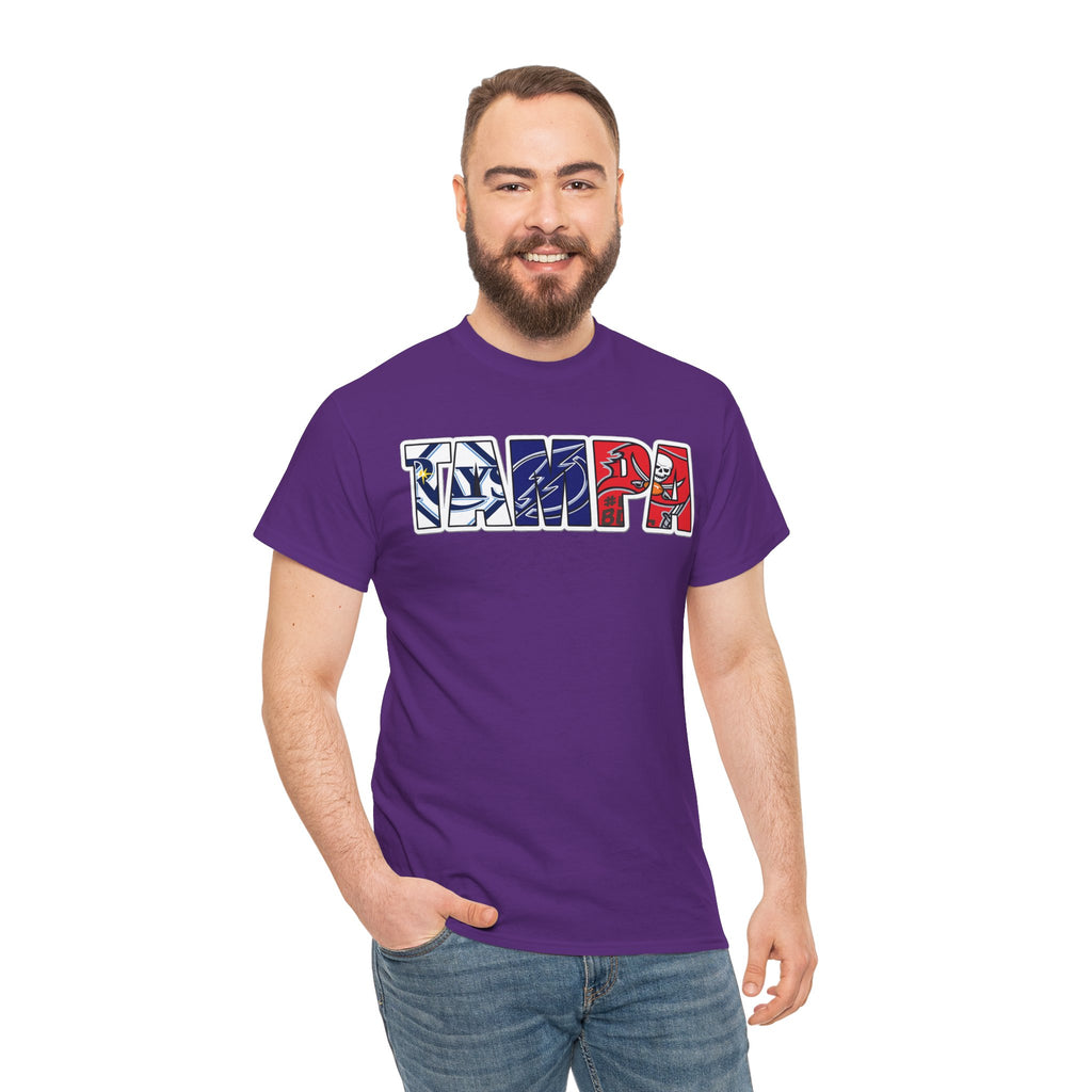 Tampa Block Letter Tee — Florida Flag Graphic T‑Shirt