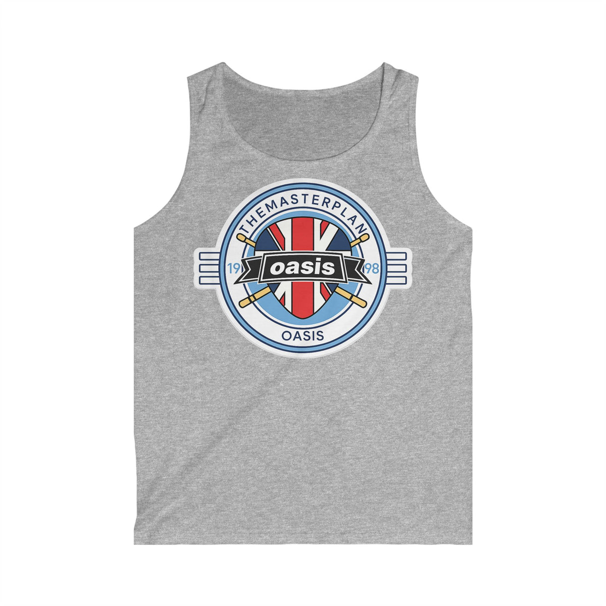Oasis 'The Masterplan' Union Jack Logo Tank Top — Britpop Band Graphic Vest