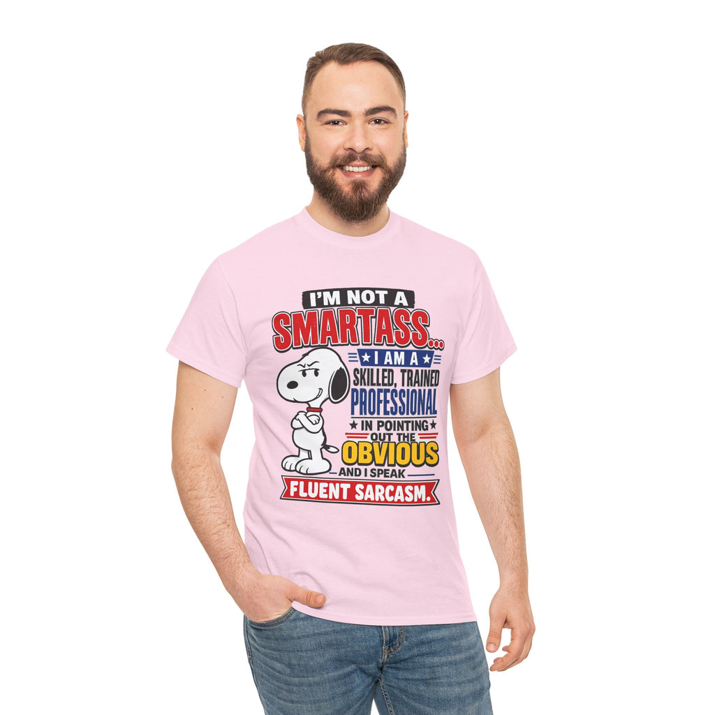 Snoopy Sarcasm T-Shirt – “I’m Not a Smartass… I Speak Fluent Sarcasm” Graphic Tee