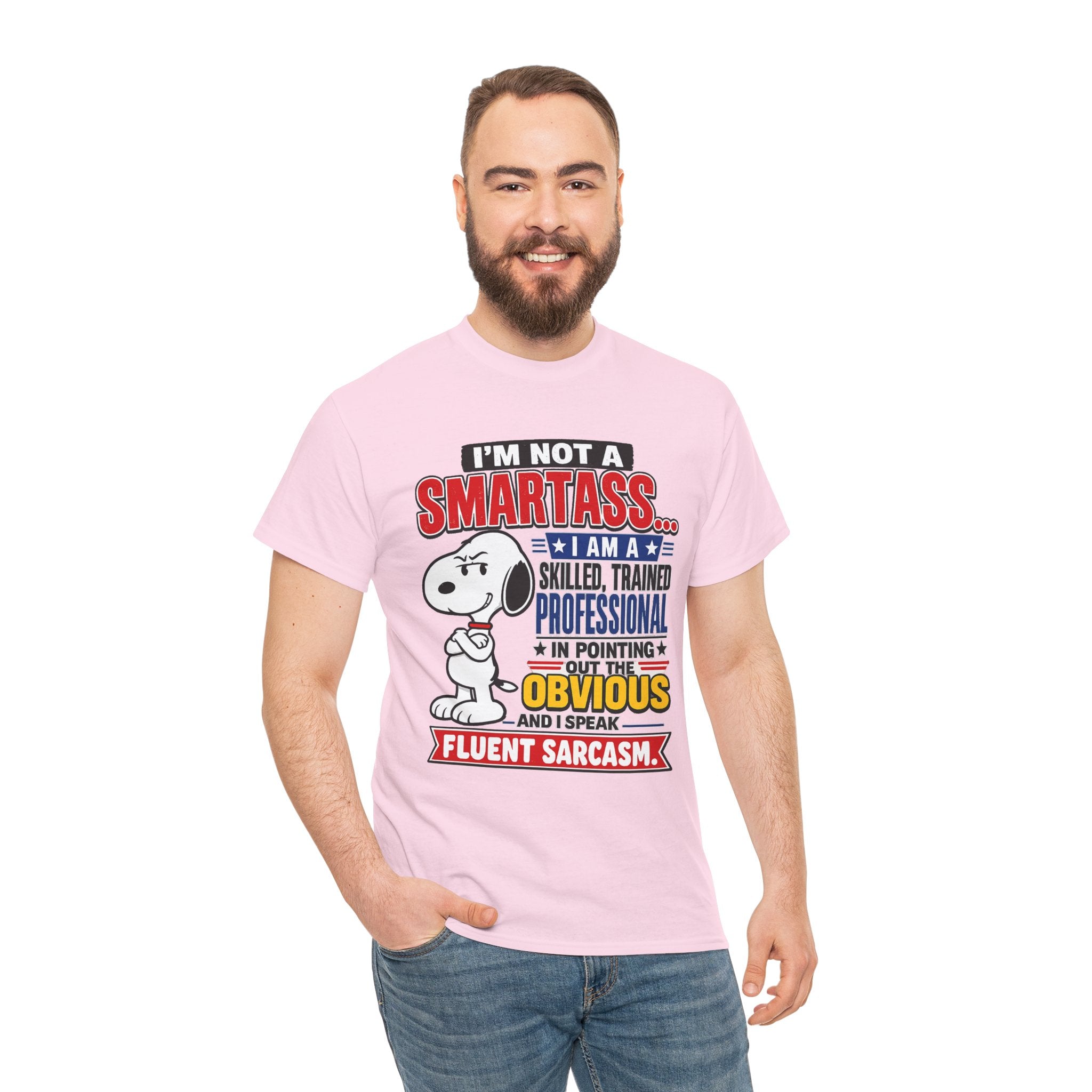 Snoopy Sarcasm T-Shirt – “I’m Not a Smartass… I Speak Fluent Sarcasm” Graphic Tee
