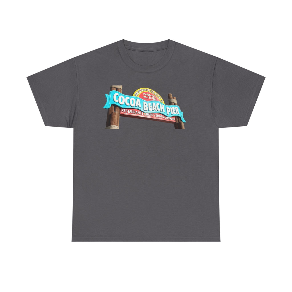 Cocoa Beach Pier T‑Shirt — Retro Beach Sign Vacation Tee
