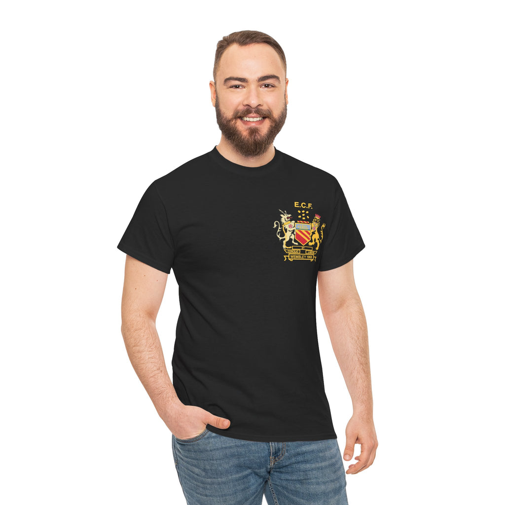 Manchester United Wembley 1968 Heraldic Crest Tee — Vintage Coat of Arms Chest Print