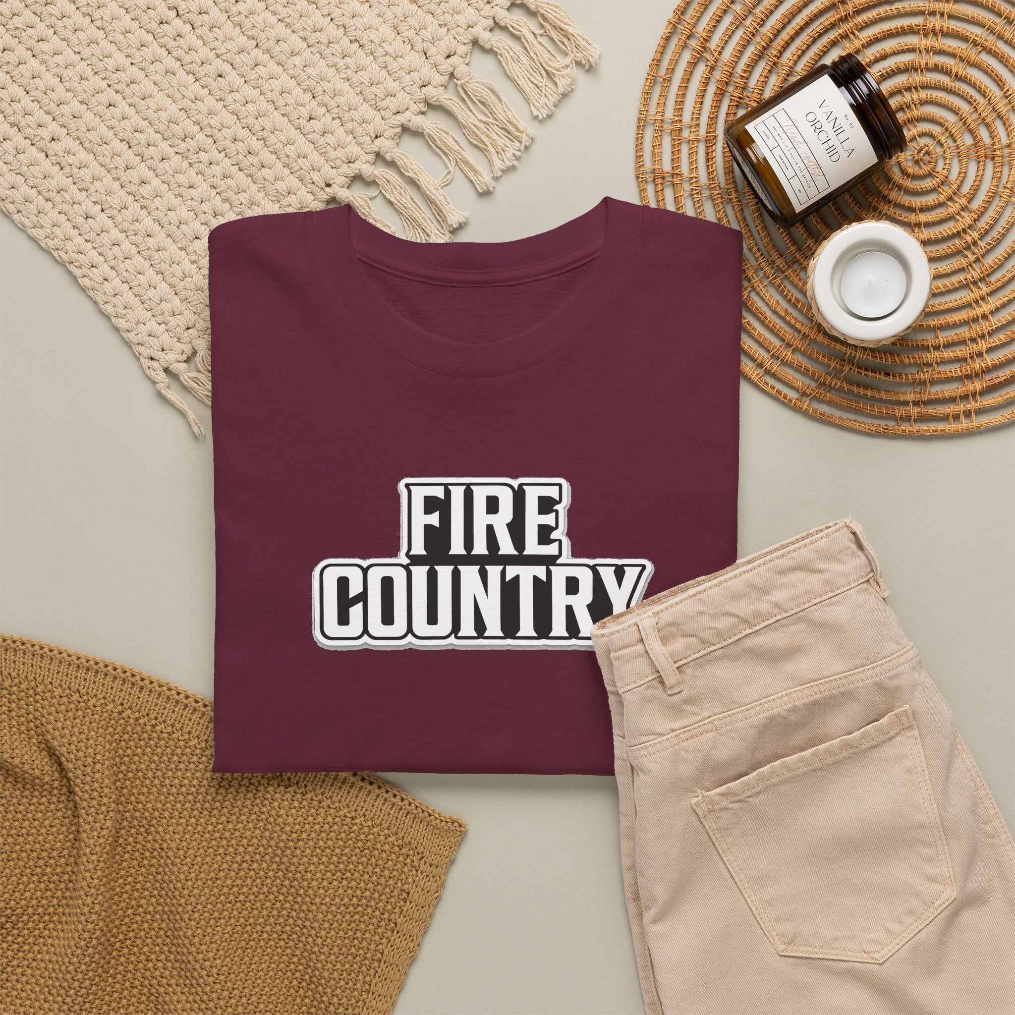 Fire Country Cotton T-Shirt — Bold Graphic Tee