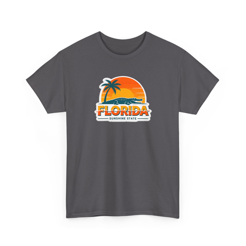Florida Sunshine State T-Shirt — Retro Palm Sunset Graphic Tee