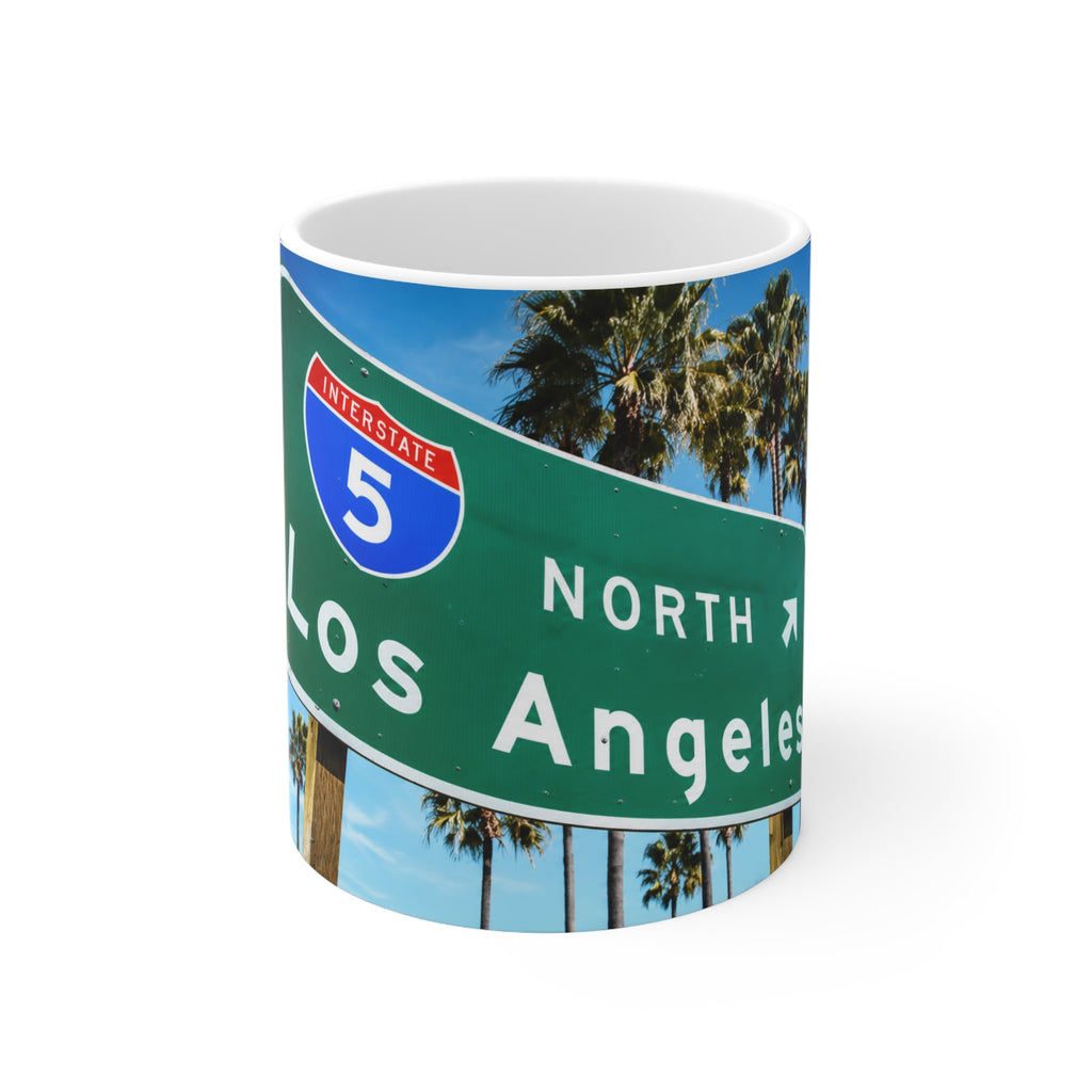 Los Angeles Highway Sign Ceramic Coffee Mug – 11oz & 15oz