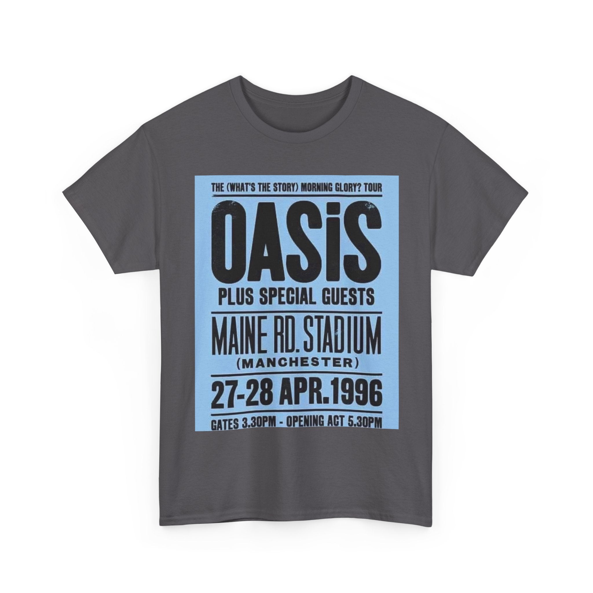 Oasis 1996 Maine Road Tour Poster T‑Shirt — Maine Rd. Stadium Concert Tee