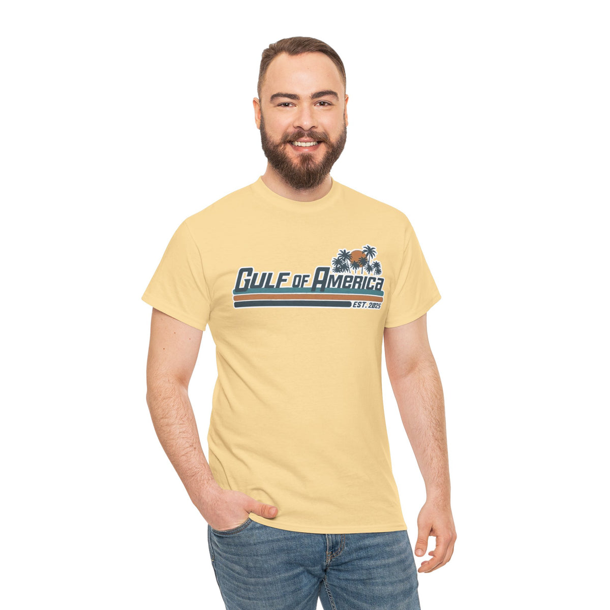 Gulf of America Vintage Surf Tee — Retro Beach Logo T-Shirt