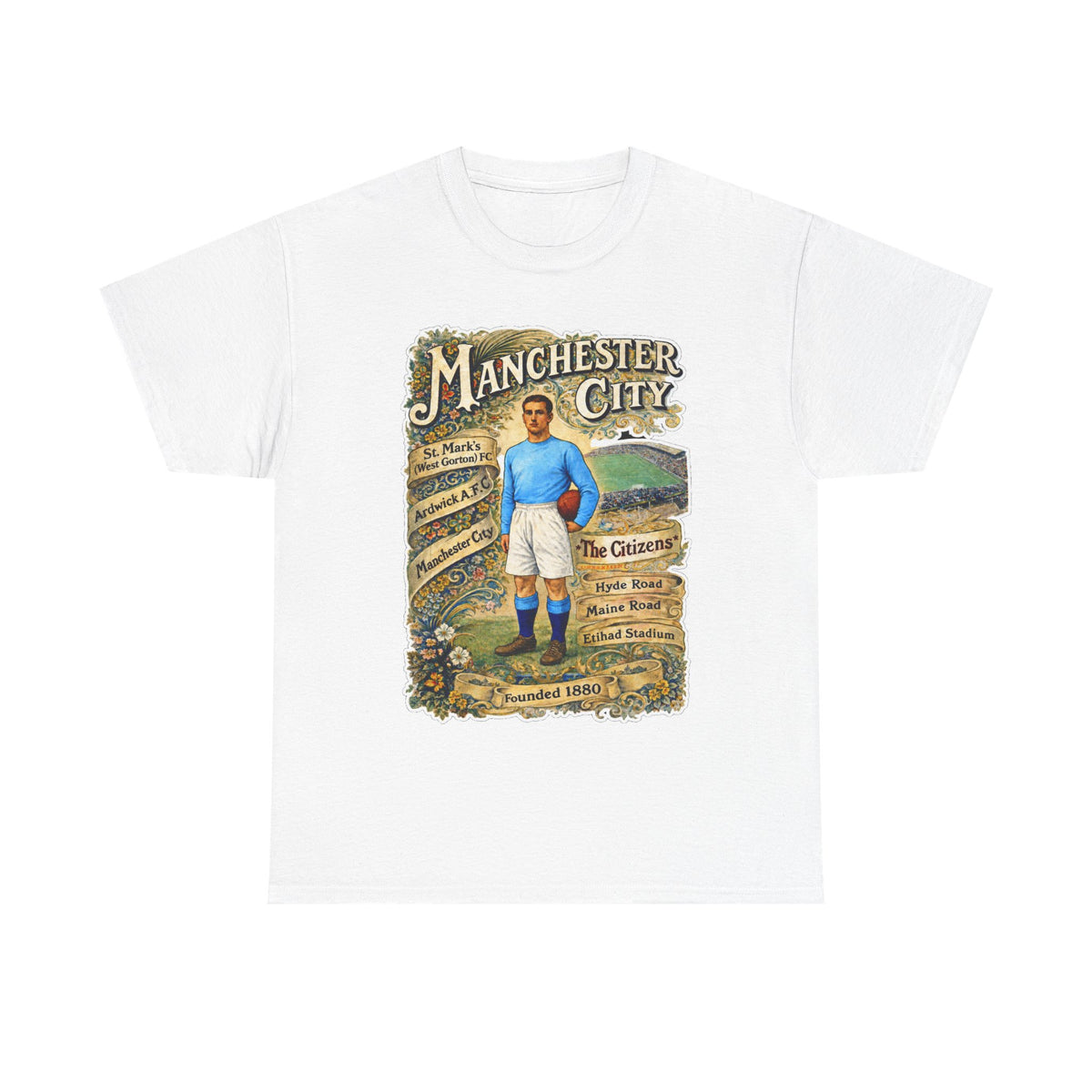 Manchester City Vintage Football Tee — Retro Soccer Graphic T-Shirt