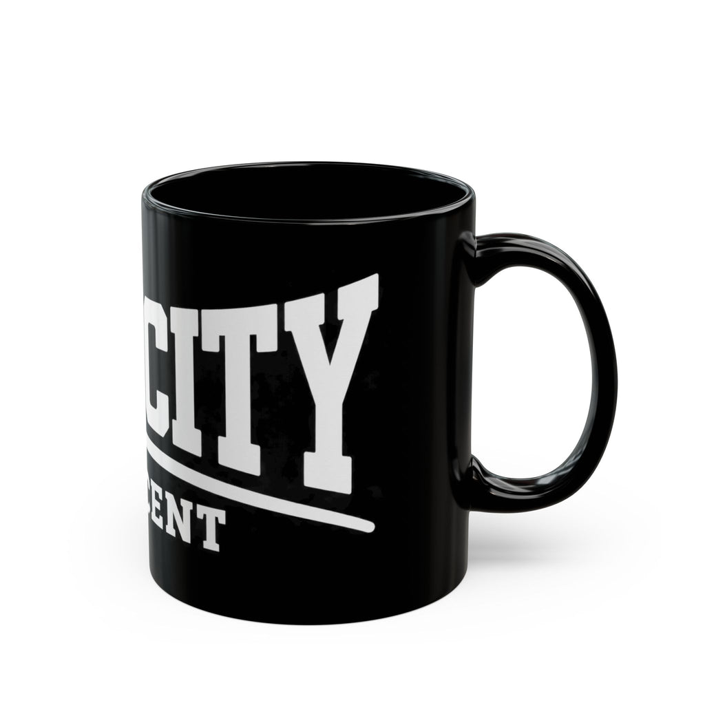 Black Mug — Man City 'Innocent' Bold Typography Coffee Cup