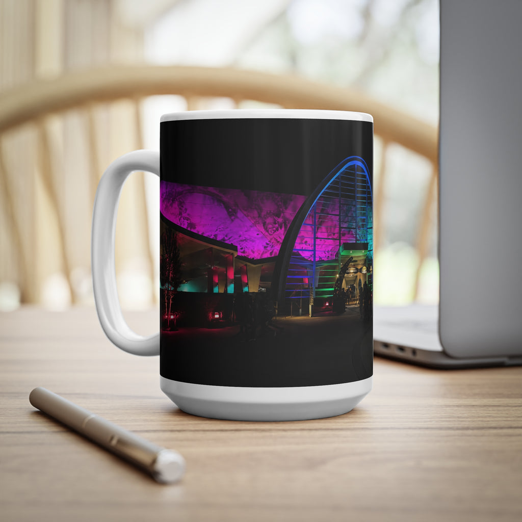 Men in Black Universal HHN Nightscape Mug — Colorful Architectural Night Photo Ceramic Coffee Cup (11oz, 15oz)