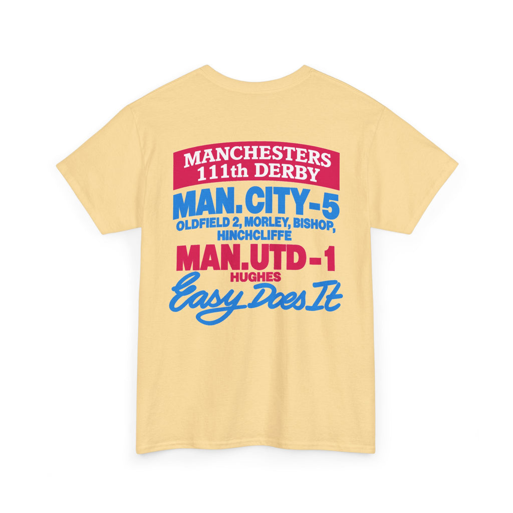 Maine Road Massacre Retro Cotton T-Shirt — Man City 5 vs Man Utd 1 Retro September 1989 Derby T‑Shirt