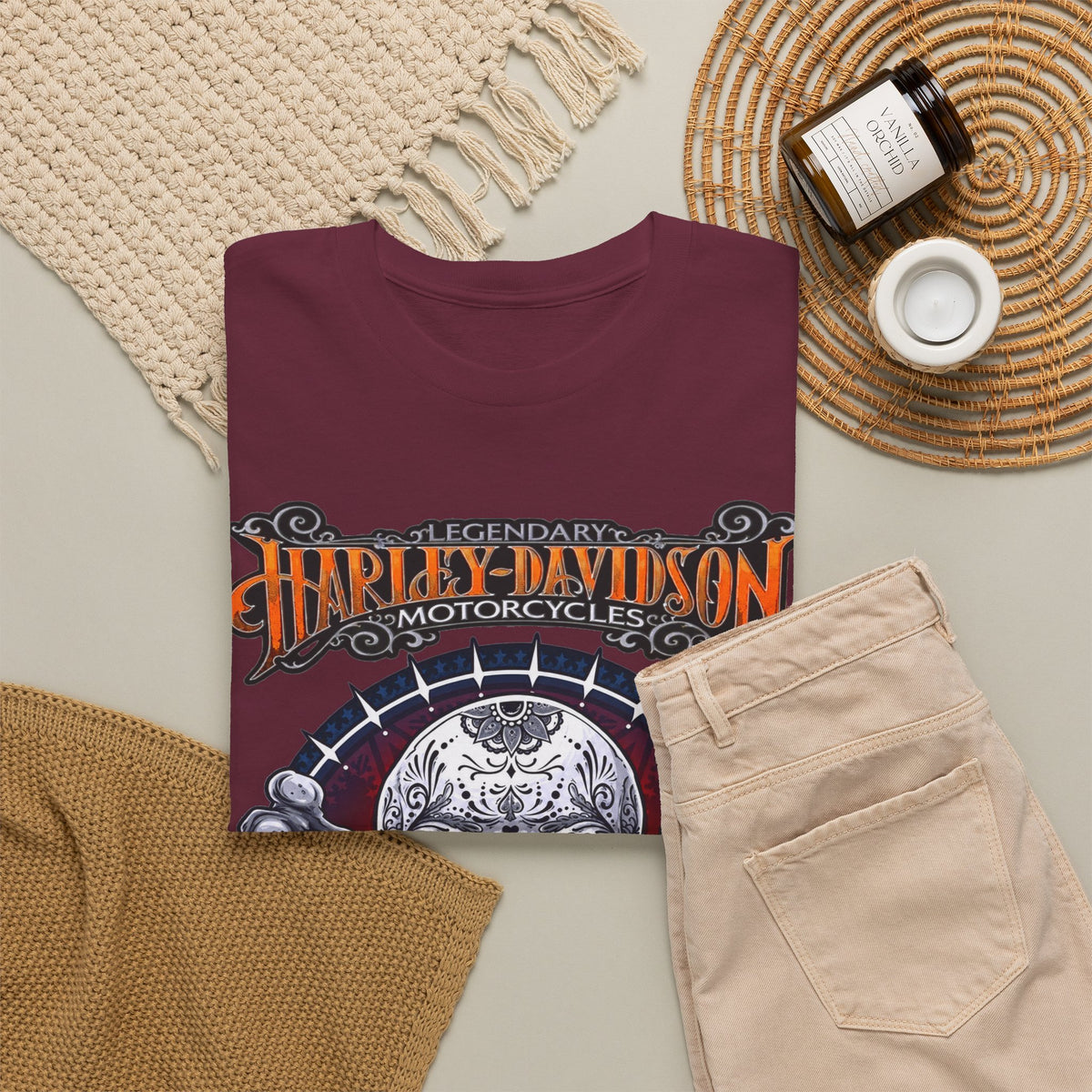 Harley-Davidson Skull Logo Cotton T‑Shirt